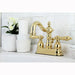 Kingston Brass Heritage Two Handle 4" Centerset Lavatory Faucet with Brass Pop-up-Bathroom Faucets-Free Shipping-Directsinks.