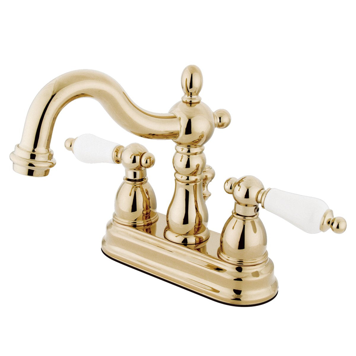 Kingston Brass Heritage 4" Centerset Two Handle Lavatory Faucet with Brass Pop-up-Bathroom Faucets-Free Shipping-Directsinks.