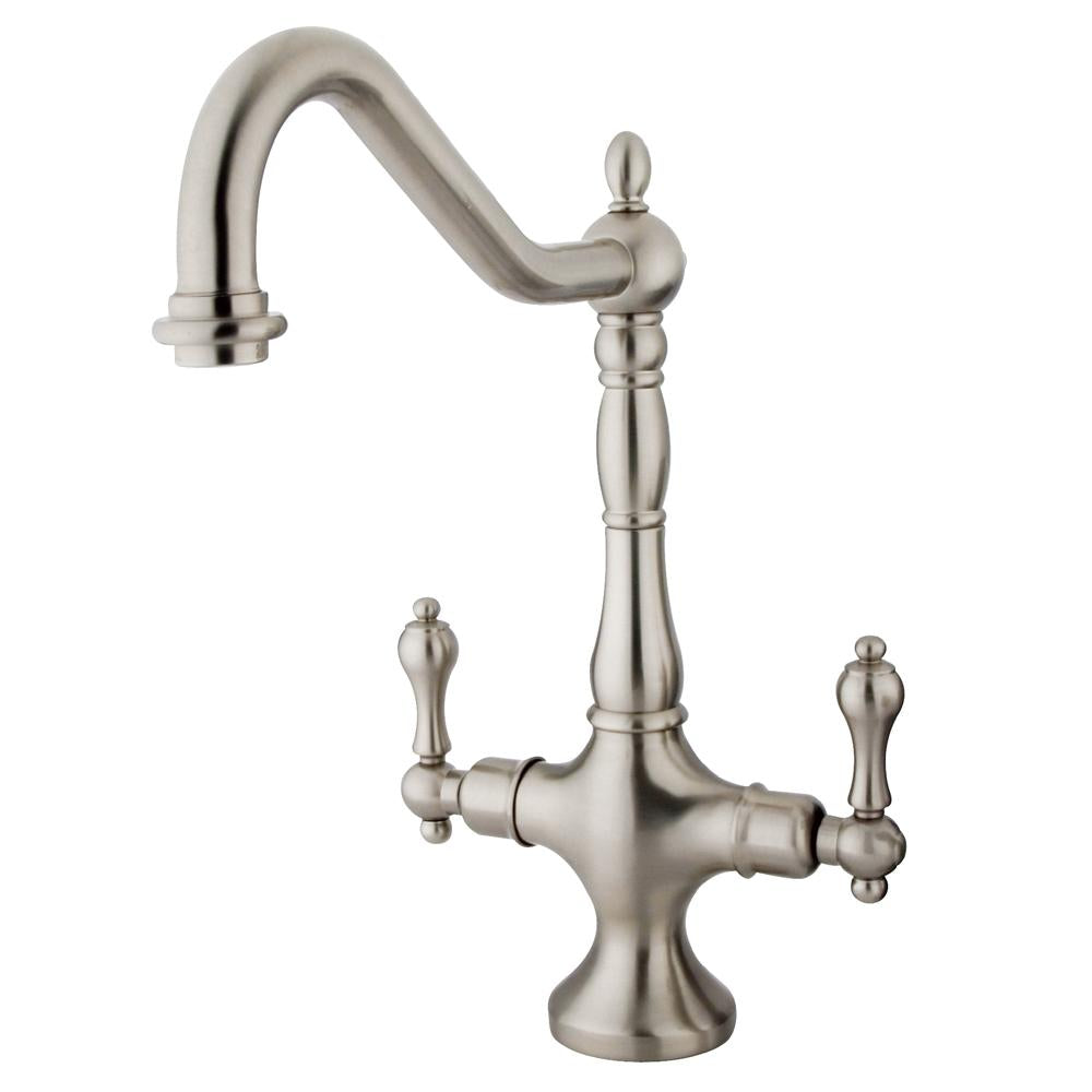 Kingston Brass Heritage Double Handle Kitchen Faucet without Sprayer-Kitchen Faucets-Free Shipping-Directsinks.