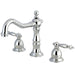 Kingston Brass Classic Heritage Two Handle Deck Mount 8" to 14" Widespread Lavatory Faucet with Brass Pop-up-Bathroom Faucets-Free Shipping-Directsinks.