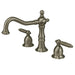 Kingston Brass Heritage Two Handle Three Hole 8" to 14" Widespread Lavatory Faucet with Brass Pop-up-Bathroom Faucets-Free Shipping-Directsinks.