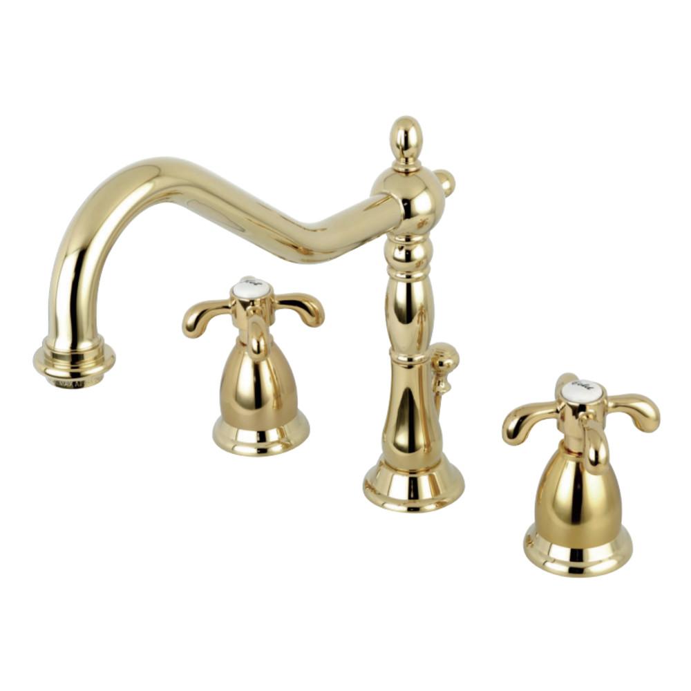 Kingston Brass French Country Deck Mount 8-Inch Widespread Bathroom Faucet