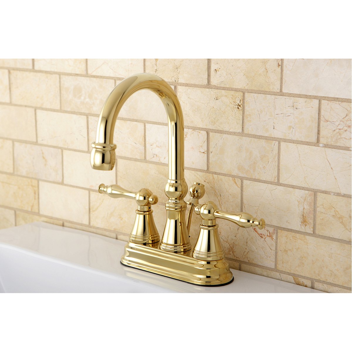 Kingston Brass Naples Deck Mount 4" Centerset Bathroom Faucet