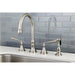 Kingston Brass Silver Sage 8" Deck Mount Kitchen Faucet with Brass Sprayer-Kitchen Faucets-Free Shipping-Directsinks.