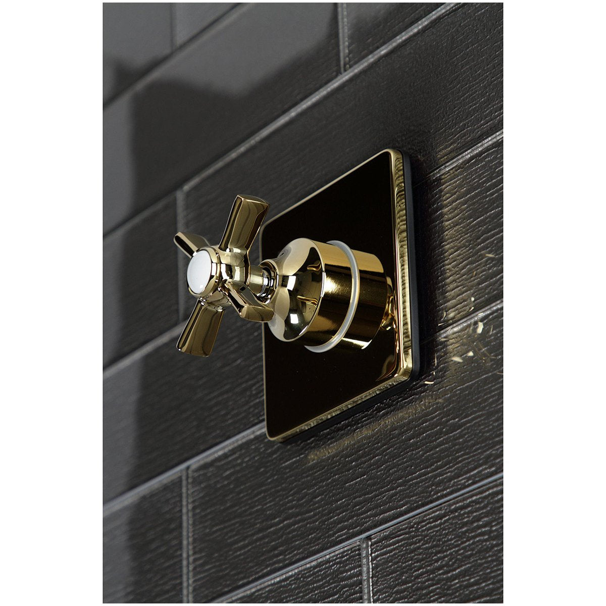 Kingston Brass KS304XZX-P Three-Way Diverter Valve with Single-Handle and Square Plate