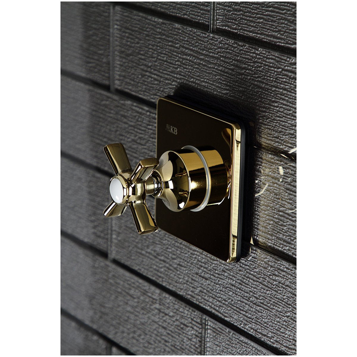 Kingston Brass KS304XZX-P Three-Way Diverter Valve with Single-Handle and Square Plate