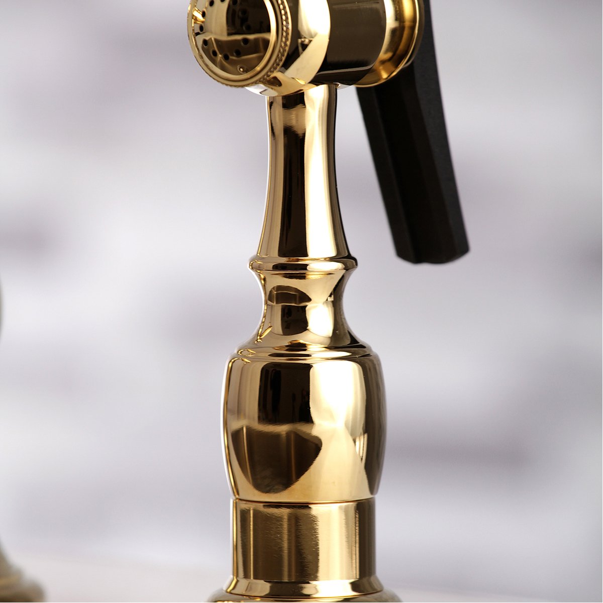Kingston Brass Restoration Deck Mount 8" Bridge Kitchen Faucet with Sprayer