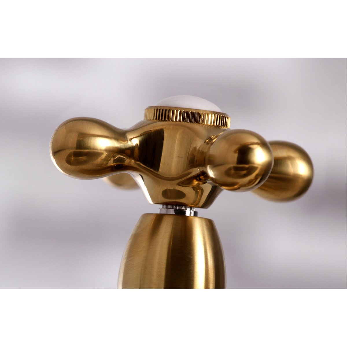 Kingston Brass Restoration 8" Bridge Kitchen Faucet with Sprayer