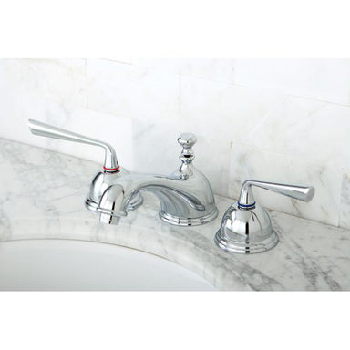 Kingston Brass Classic Silver Sage Two Handle 8" to 16" Widespread Lavatory Faucet with Brass Pop-up-Bathroom Faucets-Free Shipping-Directsinks.