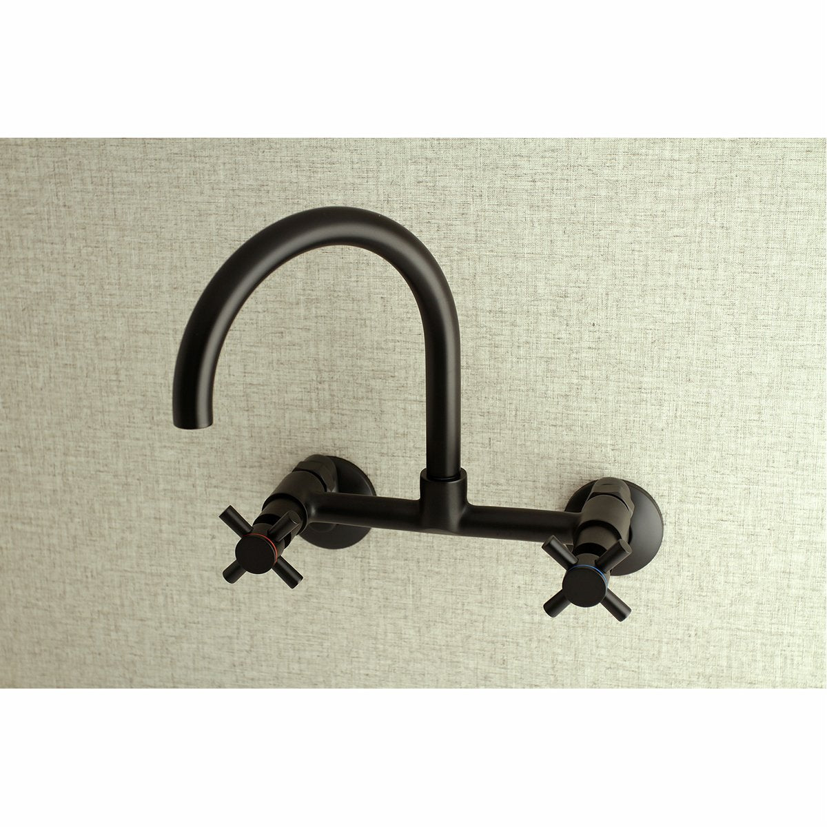 Kingston Brass Concord 2-Hole 8-Inch Adjustable Center Wall Mount Kitchen Faucet
