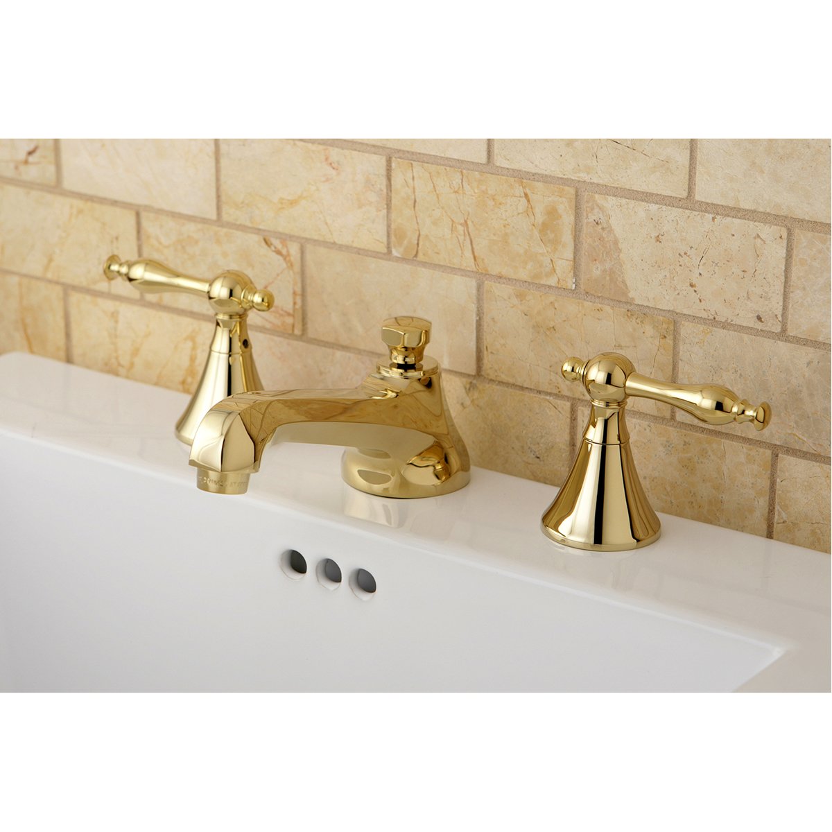 Kingston Brass Naples Deck Mount 8" Widespread Bathroom Faucet