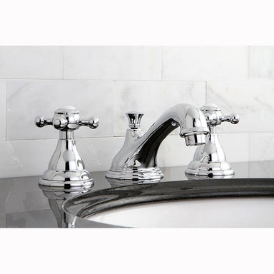Kingston Brass Royale Classic Two Handle Deck Mount 8" to 16" Widespread Lavatory Faucet with Brass Pop-up-Bathroom Faucets-Free Shipping-Directsinks.