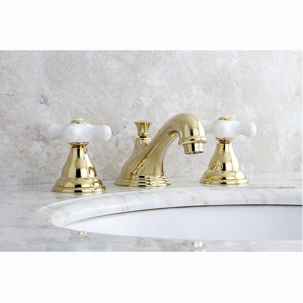 Kingston Brass Royale Two Handle 8" to 16" Widespread Solid Brass Lavatory Faucet with Brass Pop-up-Bathroom Faucets-Free Shipping-Directsinks.