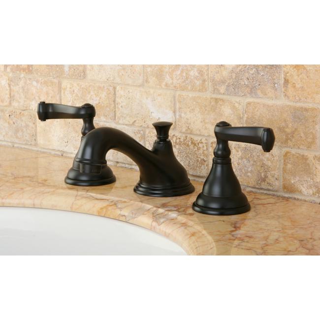 Kingston Brass Classic Royale 8" to 16" Widespread Two Handle Lavatory Faucet with Brass Pop-up-Bathroom Faucets-Free Shipping-Directsinks.