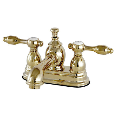 Kingston Brass KS7002TAL 4" Centerset Lavatory Faucet with Brass Pop-up in Polished Brass-Bathroom Faucets-Free Shipping-Directsinks.