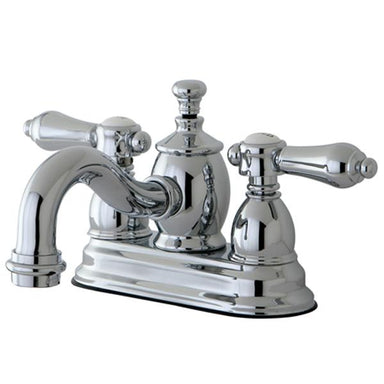 Kingston Brass Belair 4" Centerset Lavatory Faucet with Metal Lever Handle and Heritage Spout-Bathroom Faucets-Free Shipping-Directsinks.