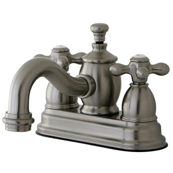 Kingston Brass Classic 4" Centerset Lavatory Faucet with Heritage Spout and Metal Cross Handle-Bathroom Faucets-Free Shipping-Directsinks.