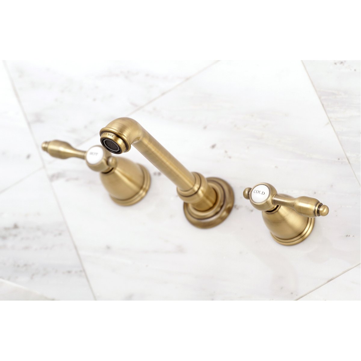 Kingston Brass Tudor Two-Handle Wall Mount Bathroom Faucet