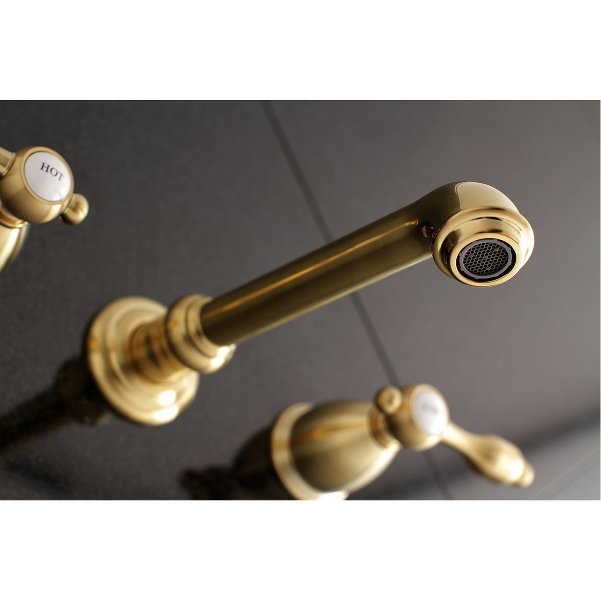 Kingston Brass Tudor Two-Handle Wall Mount Bathroom Faucet