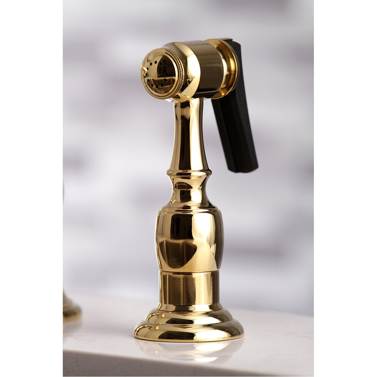 Kingston Brass English Country 8" Bridge 4-Hole Kitchen Faucet with Sprayer