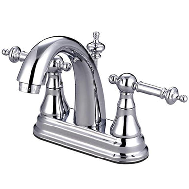 Kingston Brass Templeton 4" Centerset Two Handle Lavatory Faucet with Brass Pop-up-Bathroom Faucets-Free Shipping-Directsinks.