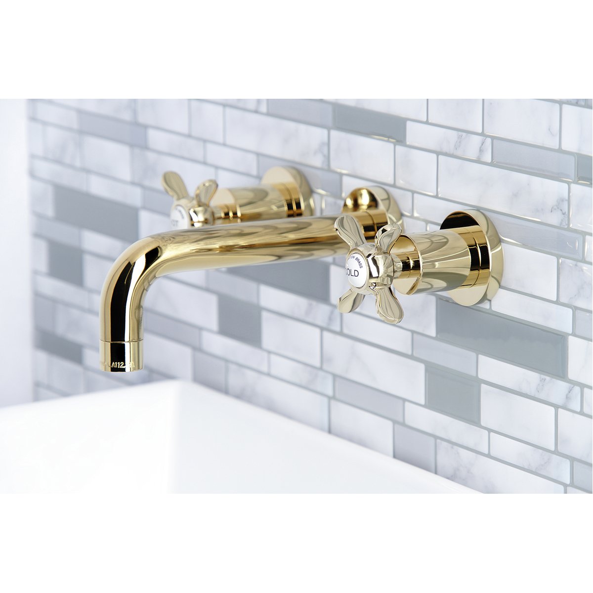 Kingston Brass Essex 2-Handle 8-Inch Wall Mount Bathroom Faucet