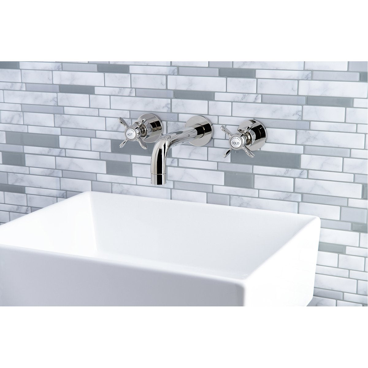 Kingston Brass Essex 2-Handle 8-Inch Wall Mount Bathroom Faucet