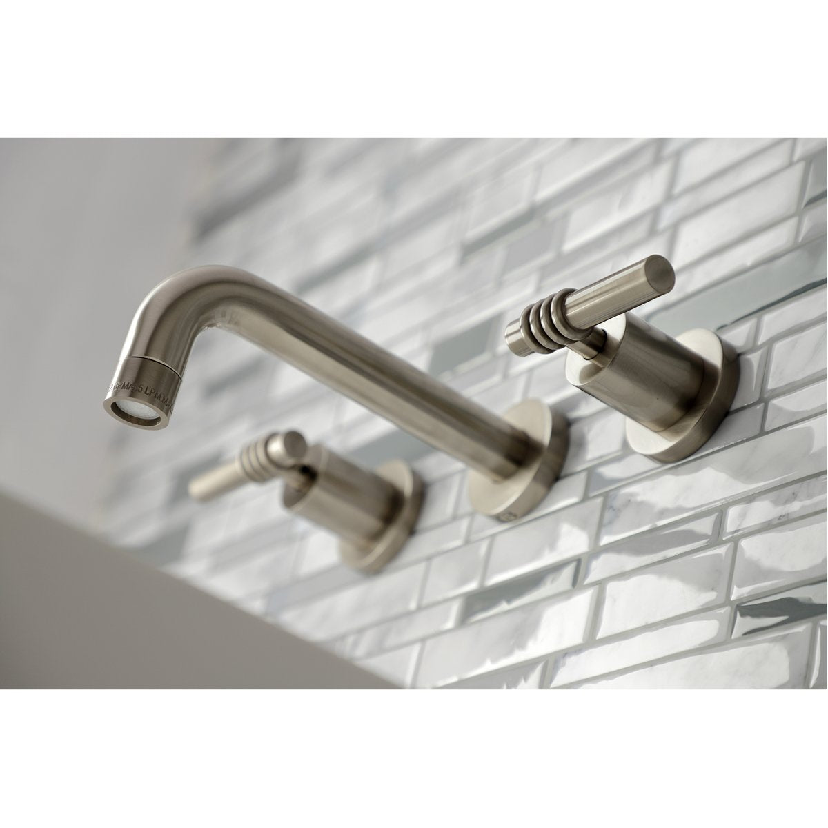 Kingston Brass Milano 2-Handle 8-Inch Wall Mount Bathroom Faucet