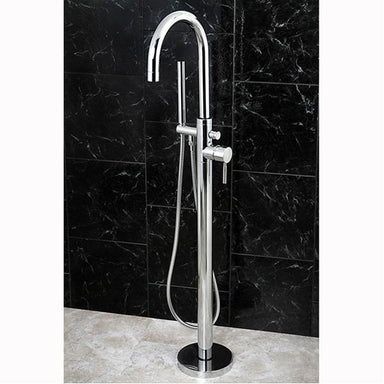 Kingston Brass Concord Floor Mount Tub Filler with Hand Shower-Tub Faucets-Free Shipping-Directsinks.