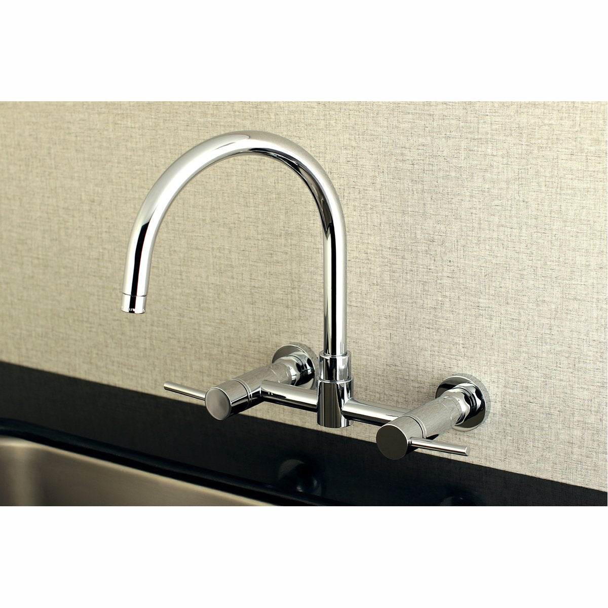 Kingston Brass Concord Wall Mount 8-Inch Centerset Kitchen Faucet