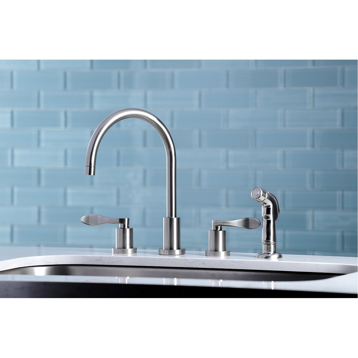 Kingston Brass 8-Inch to 16-Inch Widespread Kitchen Faucet-DirectSinks