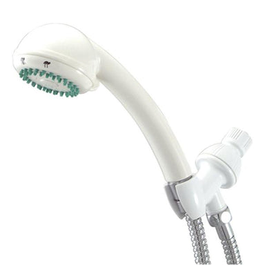 Kingston Brass Barcelona 3-Setting Adjustable Hand Shower with Stainless Steel Hose in White-Shower Faucets-Free Shipping-Directsinks.