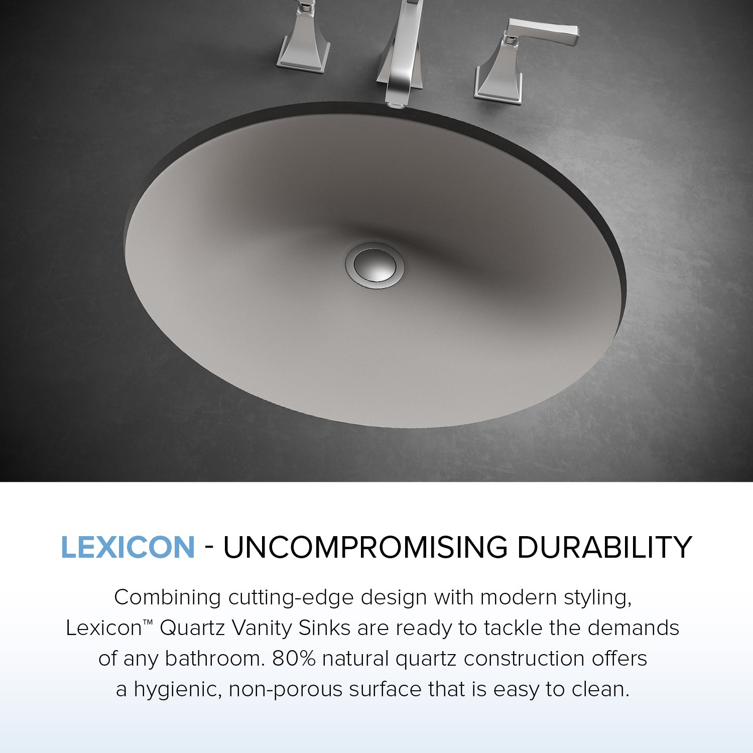 Lexicon Platinum V210 Quartz Composite Oval Vanity Sink