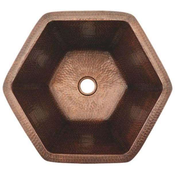 Premier Copper Products Hexagon Under Counter Hammered Copper Sink