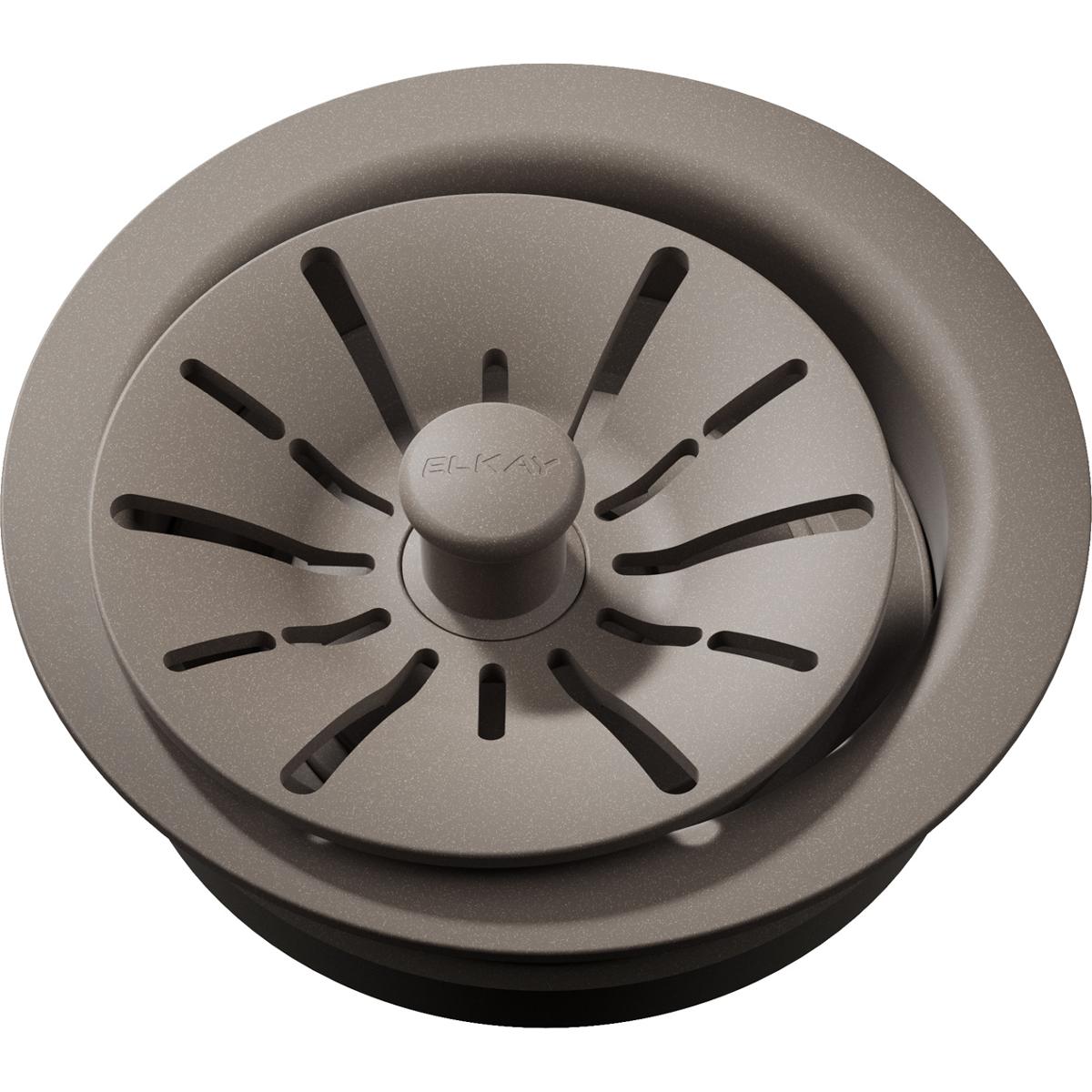 Elkay Quartz Perfect Drain 3-1/2" Polymer Disposer Flange with Removable Basket Strainer and Rubber Stopper
