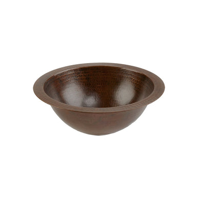 Premier Copper Products 12" Small Round Under Counter Hammered Copper Sink-DirectSinks