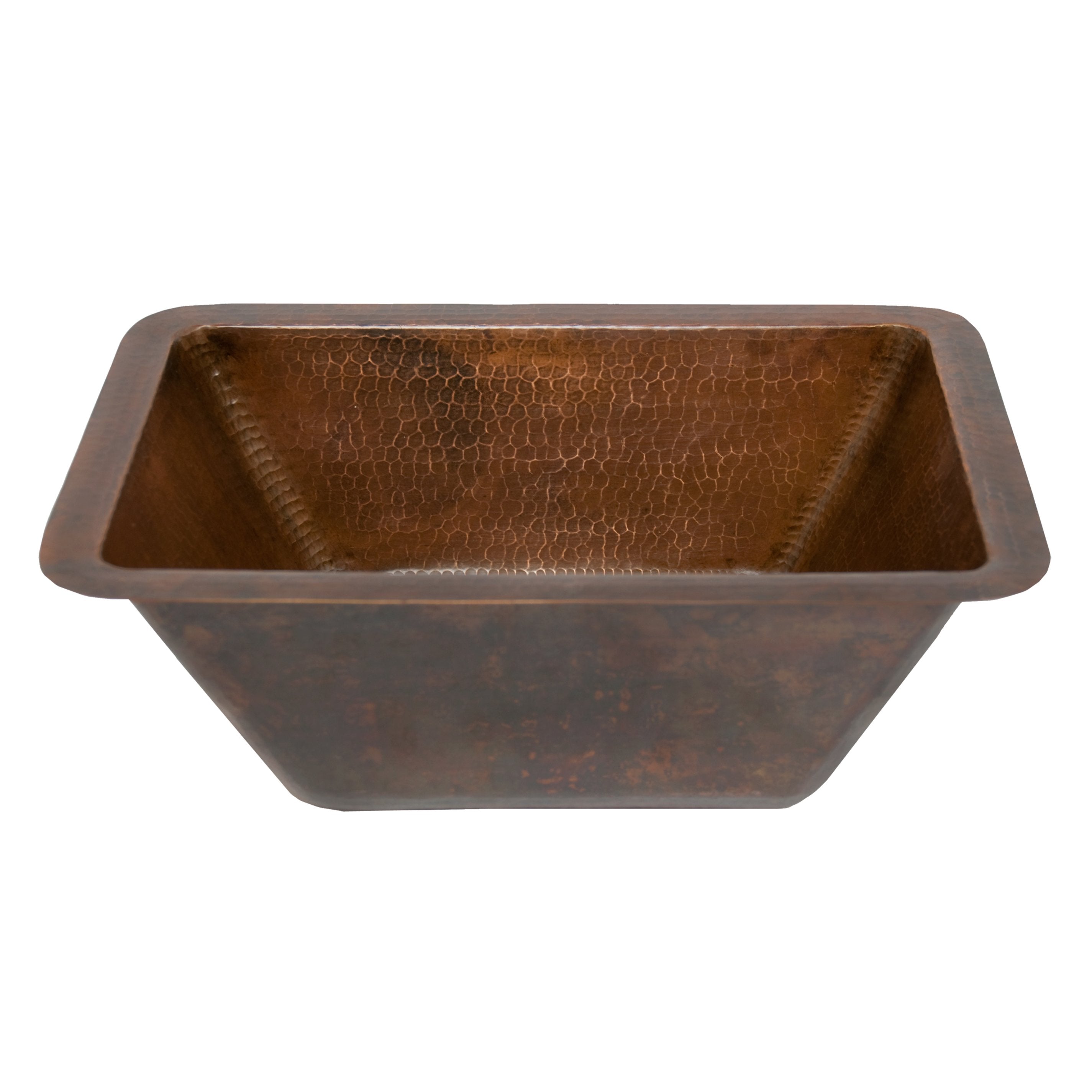 Premier Copper Products Rectangle Hammered Copper Bathroom Sink-DirectSinks