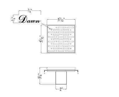 Dawn Rio Orinoco River Series - Square Shower Drain 5"L-Bathroom Accessories Fast Shipping at DirectSinks.