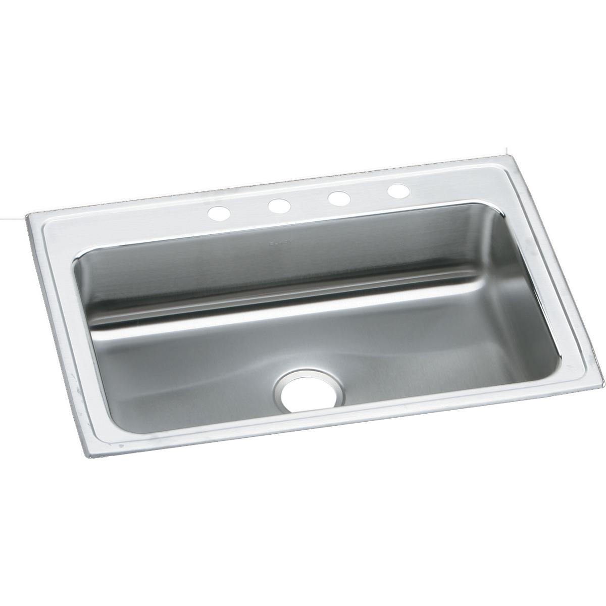 Elkay 33" x 22" x 7-5/8" Lustertone Classic Stainless Steel Single Bowl Drop-in Sink