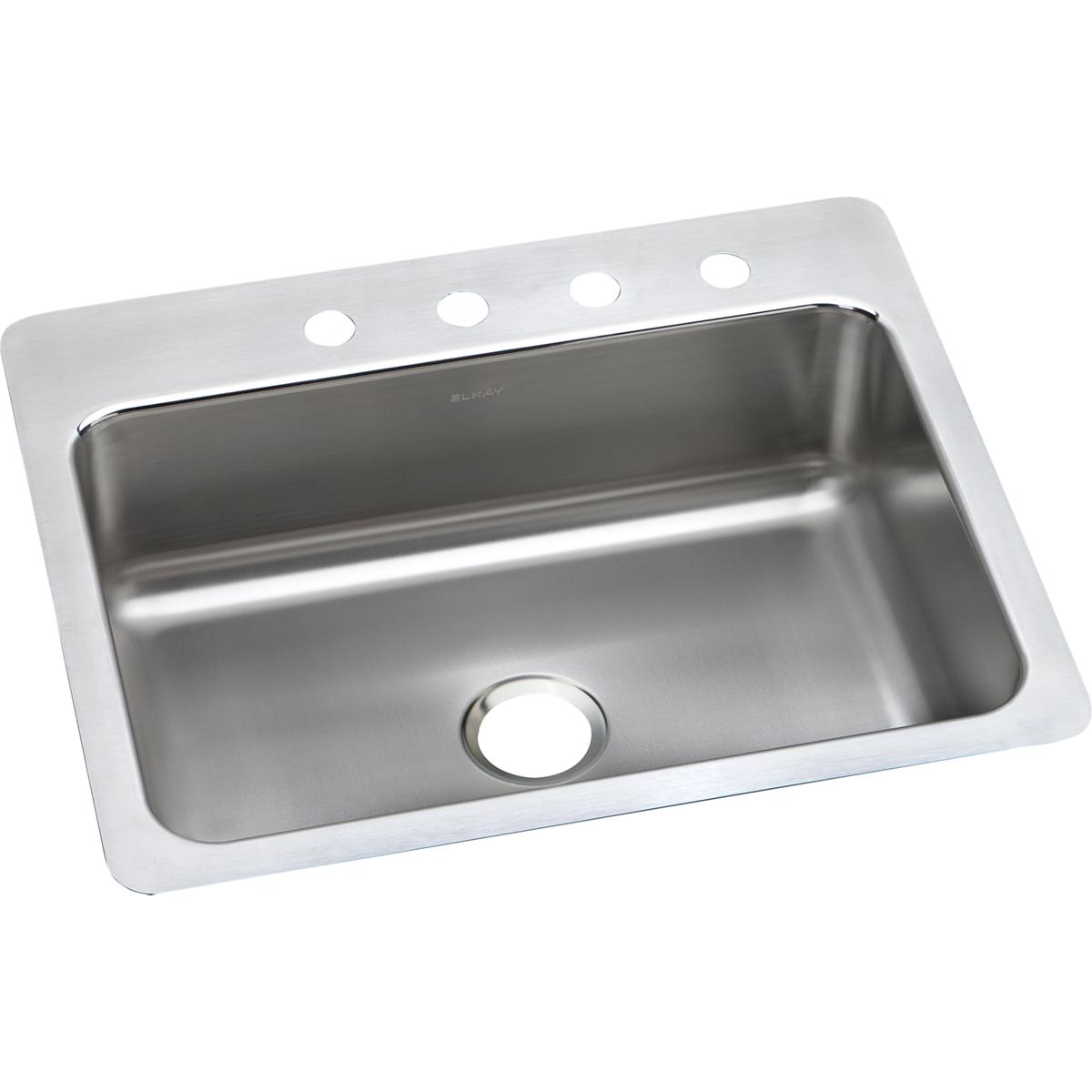 Elkay Lustertone Classic 27" x 22" x 8" Single Bowl Dual Mount Stainless Steel Sink