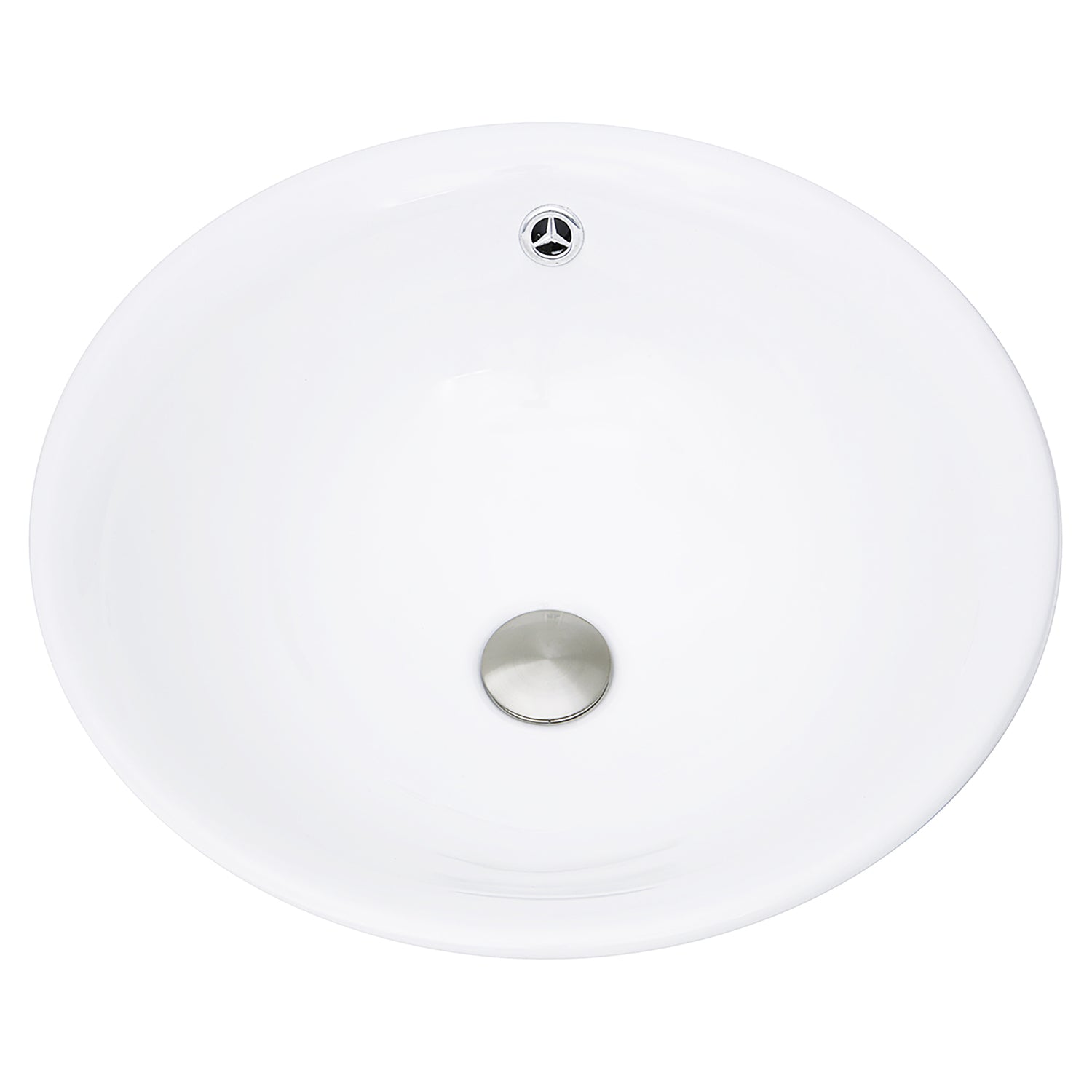 Nantucket Sinks 17-Inch Round White Vessel Sink with Overflow NSV218 DirectSinks