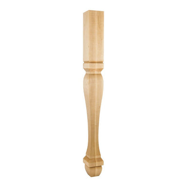 Hardware Resources 3-1/2" x 3-1/2" x 35-1/2" Square Hard Maple Post / Table Leg with Foot-DirectSinks
