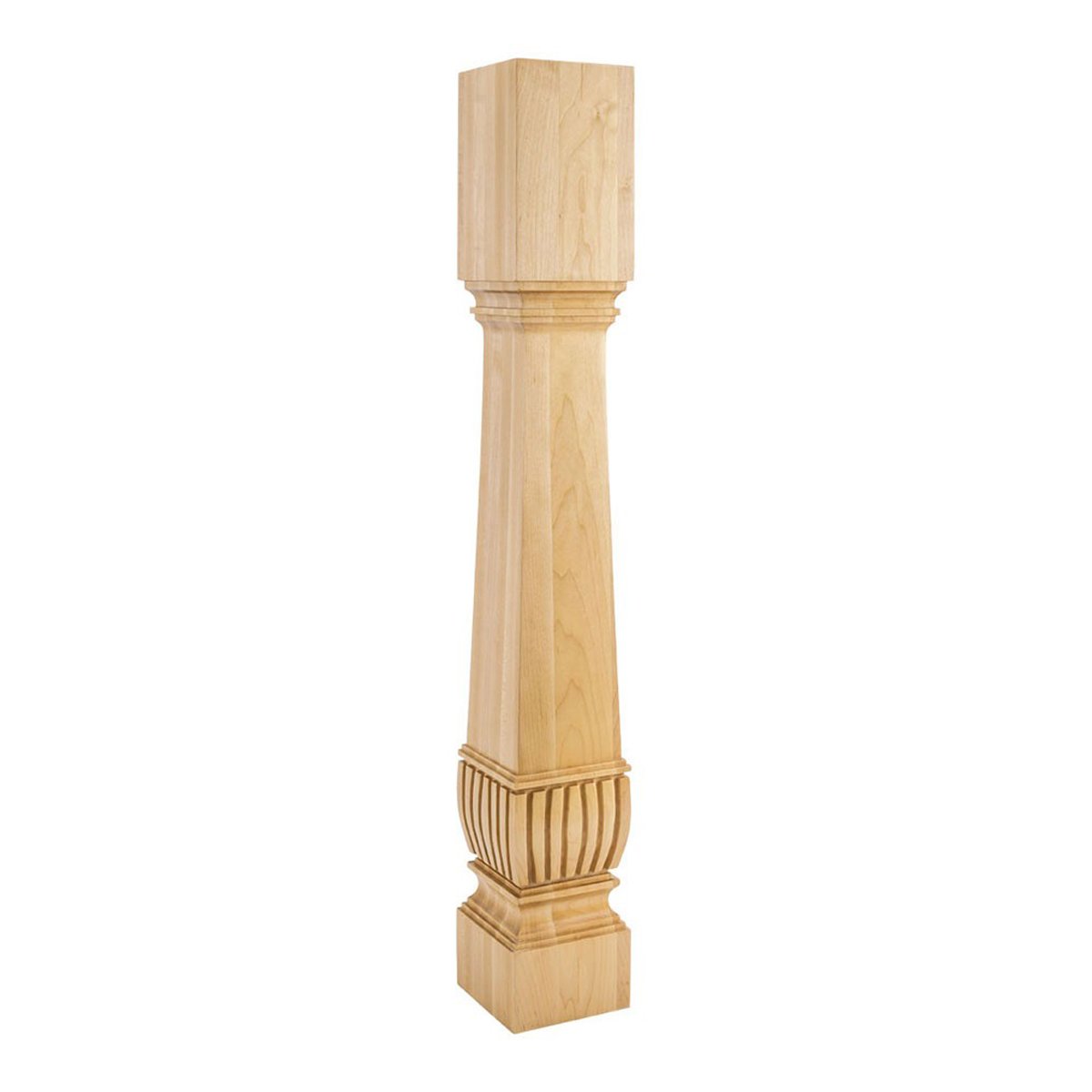 Hardware Resources 5" x 5" x 35-1/2" Hard Maple Arts and Craft Post with Reed Detail-DirectSinks