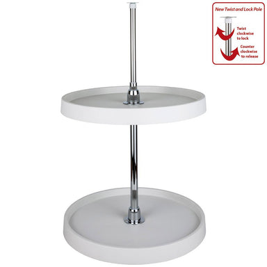 Hardware Resources Round Plastic Lazy Susan Set with Chrome Hubs-DirectSinks