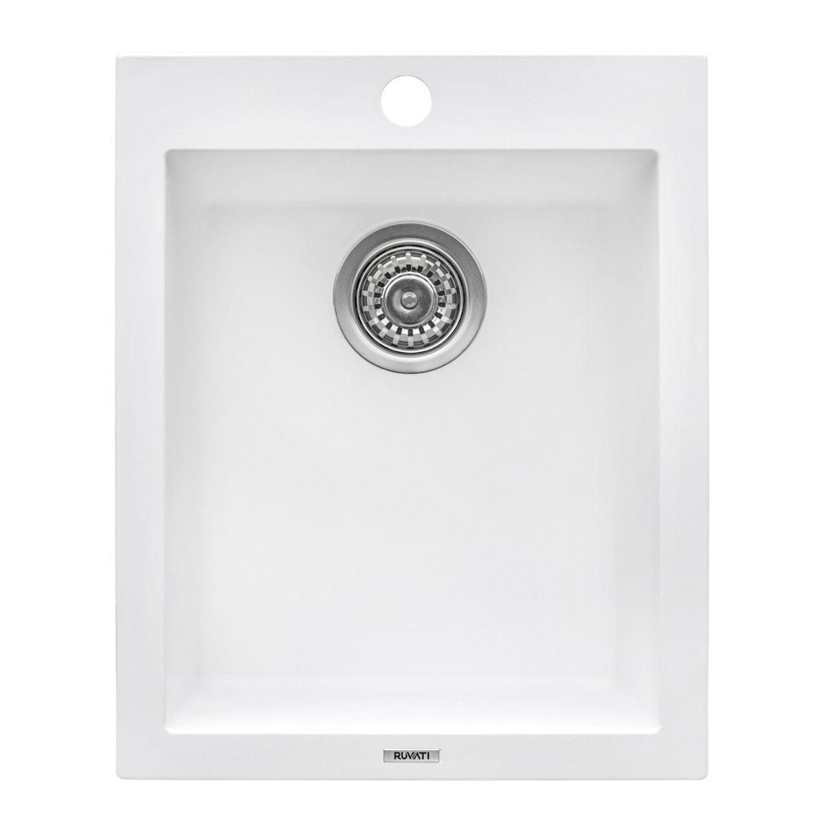 Ruvati 16" x 20" Topmount Single Bowl Granite Composite Kitchen Sink in White RVG1016WH