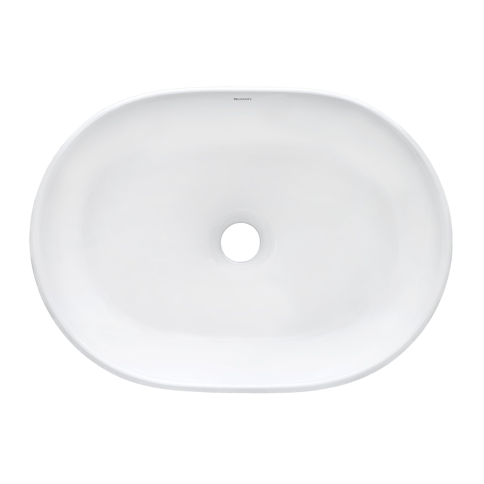 Ruvati 19" x 14" Oval Bathroom Vessel Sink in White