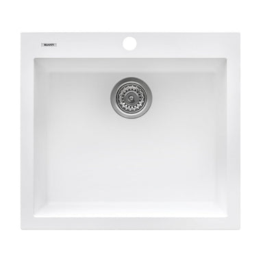 Ruvati 22" x 20" Topmount Single Bowl Granite Composite Kitchen Sink in White RVG1022WH