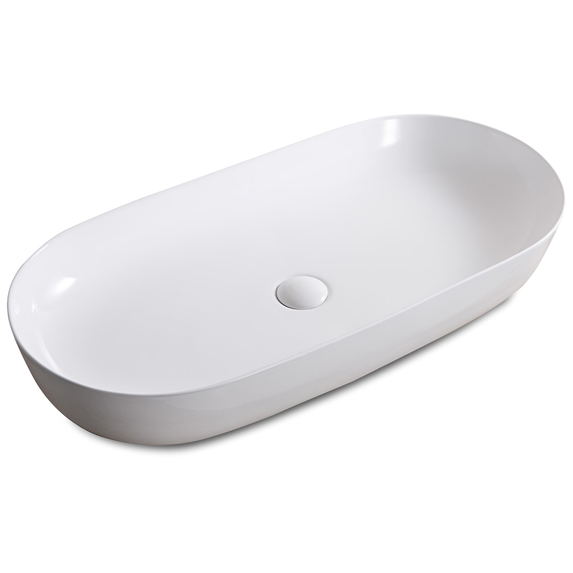 Ruvati 32" x 16" Oval Bathroom Vessel Sink in White
