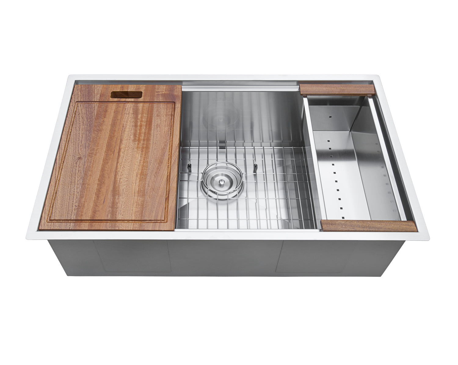 Ruvati RVH8301 32" Workstation Ledge Tight Radius Undermount 16 Gauge Single Bowl Kitchen Sink
