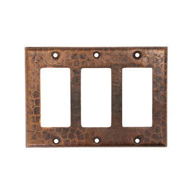 Premier Copper Products Copper Switchplate Triple Ground Fault/Rocker Cover GFI-DirectSinks